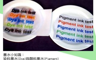 墨水小知識，染料墨水與顏料墨水 示意圖