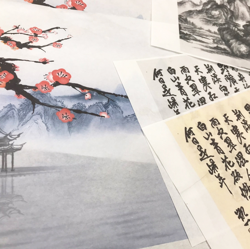 紅色輝春(鳳尾紋)捲筒紙,獨家供應全新上市!! 3 宣紙2