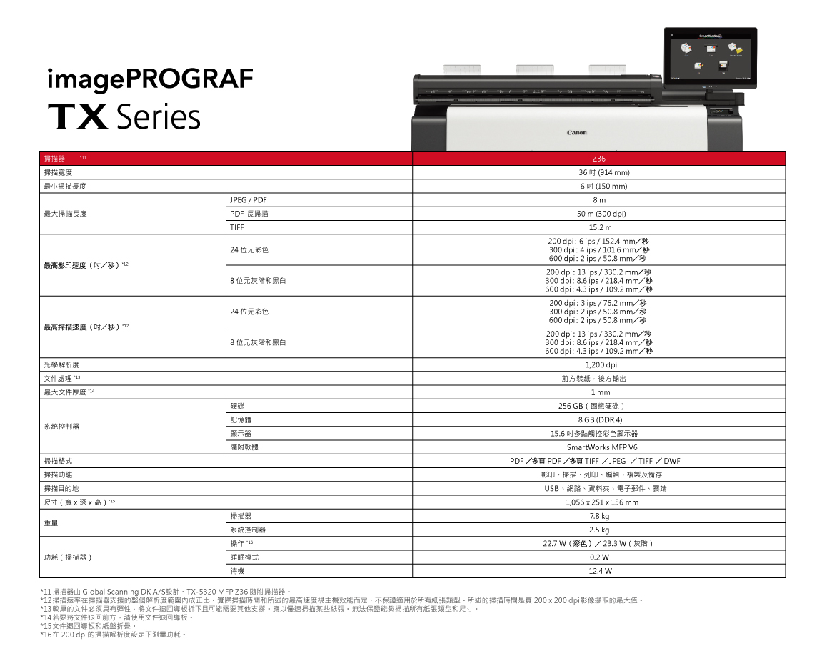 Canon-TX-III_產品型錄_規格2 Canon TX III 產品型錄 規格2